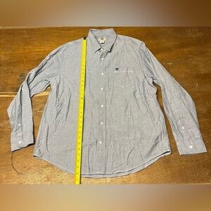 Timberland Men’s Button Down -Blue/Grey - Long Sleeve - Good Condition - Size L